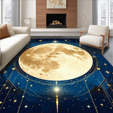 Ultra Soft Area Rug, Non Slip, Stain Resistant, Washable Area Rugs for Living Room, Bedroom, Enchanting Radiant Orb Patterns(Gold)