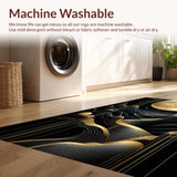Ultra Soft Area Rug, Non Slip, Stain Resistant, Washable Area Rugs for Living Room, Bedroom, Sophisticated Abstract Marble Aesthetic(Gold)