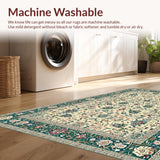 Ultra Soft Area Rug, Non Slip, Stain Resistant, Washable Area Rugs for Living Room, Bedroom, Rustic Vintage Distressed Visuals(Ivory)