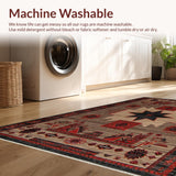 Ultra Soft Area Rug, Non Slip, Stain Resistant, Washable Area Rugs for Living Room, Bedroom, Primitive Cozy Geometric Motif(Beige)