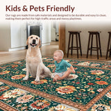 Ultra Soft Area Rug, Non Slip, Stain Resistant, Washable Area Rugs for Living Room, Bedroom, Contemporary Nature Inspired Design(Green)