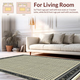 Desert Mirage Runner with Handcrafted Tribal Lattice Area Design(Beige)