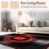 Ultra Soft Area Rug, Non Slip, Stain Resistant, Washable Area Rugs for Living Room, Bedroom, Dynamic Rhythm-themed Graphic(Black)