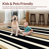 Ultra Soft Area Rug, Non Slip, Stain Resistant, Washable Area Rugs for Living Room, Bedroom, Textured Country Style Bedroom Area Rug(Beige)
