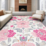 Ultra Soft Area Rug, Non Slip, Stain Resistant, Washable Area Rugs for Living Room, Bedroom, Retro Design Doormat Non Slip Floral(White)