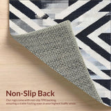 Ultra Soft Area Rug, Non Slip, Stain Resistant, Washable Area Rugs for Living Room, Bedroom, Chic Striped Rug for Front Door and Patio(Black)