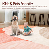 Ultra Soft Area Rug, Non Slip, Stain Resistant, Washable Area Rugs for Living Room, Bedroom, Artful Textured Geometric Composition(Orange)