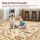 Ultra Soft Area Rug, Non Slip, Stain Resistant, Washable Area Rugs for Living Room, Bedroom, Sophisticated Beige Area Featuring Intricate Floral Design Elements(Beige)