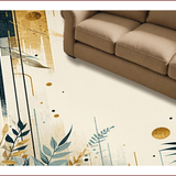 Ultra Soft Area Rug, Non Slip, Stain Resistant, Washable Area Rugs for Living Room, Bedroom, Elegant Black and Ivory Animal Print(Gold)