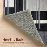 Ultra Soft Area Rug, Non Slip, Stain Resistant, Washable Area Rugs for Living Room, Bedroom, Elegant Streaked Monochrome Aesthetic(Gray)