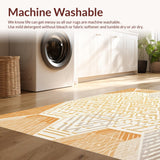 Ultra Soft Area Rug, Non Slip, Stain Resistant, Washable Area Rugs for Living Room, Bedroom, Non Slip Underlay Featuring Strong Hold Technology for Runner and Area(Orange)