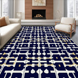 Ultra Soft Area Rug, Non Slip, Stain Resistant, Washable Area Rugs for Living Room, Bedroom, Contemporary Geometric Area Rug Modern Style for Versatile Placement(Blue)