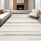 Ultra Soft Area Rug, Non Slip, Stain Resistant, Washable Area Rugs for Living Room, Bedroom, Rustic Toned Striped Texture(Gray)
