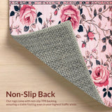 Ultra Soft Area Rug, Non Slip, Stain Resistant, Washable Area Rugs for Living Room, Bedroom, Trendy Pink Blossom Decorative Mat(Pink)