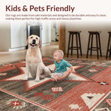 Ultra Soft Area Rug, Non Slip, Stain Resistant, Washable Area Rugs for Living Room, Bedroom, Modern Vibrant Paisley Design(Gray)