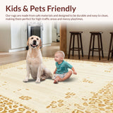 Ultra Soft Area Rug, Non Slip, Stain Resistant, Washable Area Rugs for Living Room, Bedroom, Safari Animal Print Beige Contemporary Home Decor(Beige)