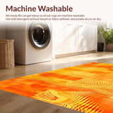 Ultra Soft Area Rug, Non Slip, Stain Resistant, Washable Area Rugs for Living Room, Bedroom, Contemporary Fuzzy Abstract Expression(Orange)