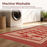 Ultra Soft Area Rug, Non Slip, Stain Resistant, Washable Area Rugs for Living Room, Bedroom, Vibrant Coastal Fish Artwork(Red)
