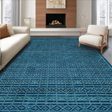Ultra Soft Area Rug, Non Slip, Stain Resistant, Washable Area Rugs for Living Room, Bedroom, Elegant Abstract Lattice Design(Blue)