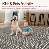 Ultra Soft Area Rug, Non Slip, Stain Resistant, Washable Area Rugs for Living Room, Bedroom, Abstract Grey Brown Living Room Vintage Rug(Gray)