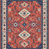 Ultra Soft Area Rug, Non Slip, Stain Resistant, Washable Area Rugs for Living Room, Bedroom, Chic Trellis Pattern with Depth(Orange)