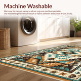 Ultra Soft Area Rug, Non Slip, Stain Resistant, Washable Area Rugs for Living Room, Bedroom, Bold Colorful Ethnic Artistry(Brown)