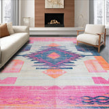 Ultra Soft Area Rug, Non Slip, Stain Resistant, Washable Area Rugs for Living Room, Bedroom, Artistic Contemporary Patterned Delight(Pink)