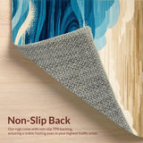 Ultra Soft Area Rug, Non Slip, Stain Resistant, Washable Area Rugs for Living Room, Bedroom, Stylish Aquatic Spiral Motif(Blue)