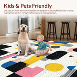 Ultra Soft Area Rug, Non Slip, Stain Resistant, Washable Area Rugs for Living Room, Bedroom, Trendy Neutral Quote Decor(Gray)