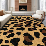 Ultra Soft Area Rug, Non Slip, Stain Resistant, Washable Area Rugs for Living Room, Bedroom, Stylish Non-Shedding Dormitory Leopard Accent Rug(Beige)