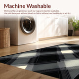 Ultra Soft Area Rug, Non Slip, Stain Resistant, Washable Area Rugs for Living Room, Bedroom, Stylish Minimalist Lattice Motif(Beige)