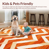 Ultra Soft Area Rug, Non Slip, Stain Resistant, Washable Area Rugs for Living Room, Bedroom, Transitional Oval Plush Decor Element(Beige)