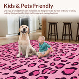 Ultra Soft Area Rug, Non Slip, Stain Resistant, Washable Area Rugs for Living Room, Bedroom, Cute Cozy Animalistic Flair(Pink)