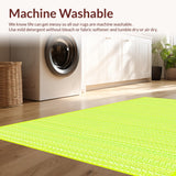 Ultra Soft Area Rug, Non Slip, Stain Resistant, Washable Area Rugs for Living Room, Bedroom, Trendy Seafoam Green Abstract Motif(Yellow)