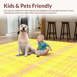 Ultra Soft Area Rug, Non Slip, Stain Resistant, Washable Area Rugs for Living Room, Bedroom, Stylish Minimalist Sunshine Vibe(Yellow)