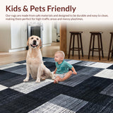 Distressed Geometric Floor Accent(Black)