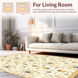 Desert Bloom Beige Ivory Geometric Floral Oasis Design(Beige)