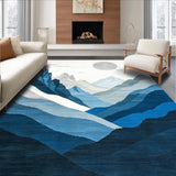 Elegant Earthy Mountain Motif(Blue)