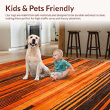 Ultra Soft Area Rug, Non Slip, Stain Resistant, Washable Area Rugs for Living Room, Bedroom, Energetic Flame Orange Aesthetic(Orange)