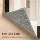 Ultra Soft Area Rug, Non Slip, Stain Resistant, Washable Area Rugs for Living Room, Bedroom, Beige Brown Geometric Non Slip Area Contemporary(Beige)