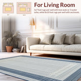 Ultra Soft Area Rug, Non Slip, Stain Resistant, Washable Area Rugs for Living Room, Bedroom, Sophisticated Abstract Floral Elements(White)