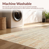Modern Beige Cream with Faded Tribal Motifs(Beige)