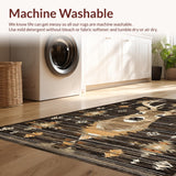Ultra Soft Area Rug, Non Slip, Stain Resistant, Washable Area Rugs for Living Room, Bedroom, Cozy Natural Textured Aesthetic(Brown)
