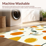 Ultra Soft Area Rug, Non Slip, Stain Resistant, Washable Area Rugs for Living Room, Bedroom, Artistic Colorful Fruit Visuals(Orange)