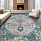 Ultra Soft Area Rug, Non Slip, Stain Resistant, Washable Area Rugs for Living Room, Bedroom, Chic Abstract Tiled Arrangement(Gray)