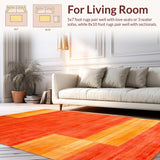 Ultra Soft Area Rug, Non Slip, Stain Resistant, Washable Area Rugs for Living Room, Bedroom, Vibrant Abstract Shaggy Aesthetic(Red)