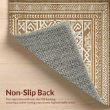 Ultra Soft Area Rug, Non Slip, Stain Resistant, Washable Area Rugs for Living Room, Bedroom, Trendy Lattice Design with Warmth(Beige)