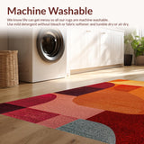 Ultra Soft Area Rug, Non Slip, Stain Resistant, Washable Area Rugs for Living Room, Bedroom, Rust Red Modern Abstract Living Room Rug(Red)