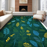 Ultra Soft Area Rug, Non Slip, Stain Resistant, Washable Area Rugs for Living Room, Bedroom, Contemporary Dark Green Patterns(Green)