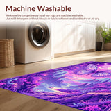 Ultra Soft Area Rug, Non Slip, Stain Resistant, Washable Area Rugs for Living Room, Bedroom, Charming Magical Garden Pattern(Purple)